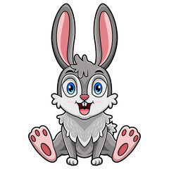 Cute baby rabbit cartoon sitting