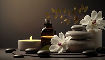 Fototapeta na wymiar Abstract zen relax aromatheraphy massage background, Generative AI