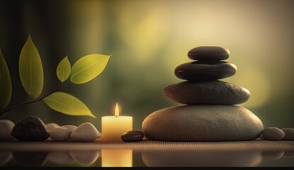 Obraz na płótnie Canvas Abstract zen relax aromatheraphy massage background, Generative AI