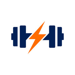 barbell gym LOGO vector design illustration