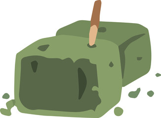 Japanese wagashi wara mochi illustration