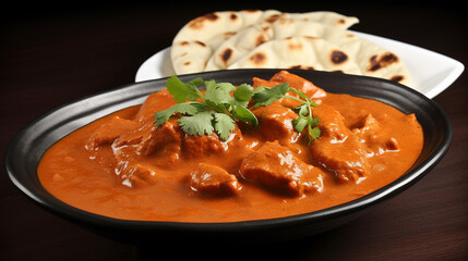 Butter chicken, popular North Indian dish. Generative AI image
