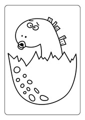 dinosaur coloring page book for children girl kids with cute t rex brontosaurus cartoon vector illustration printable theme