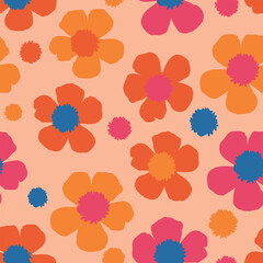 seamless doodle cute flowers pattern background for fashion fabric