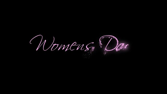 Womens Day text animation with particles. Great for women's anniversaries worldwide