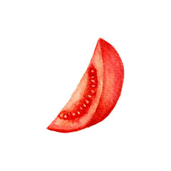 Watercolor hand drawn illustration of tomato