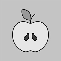 Apple isolated design vector icon. Fruit sign
