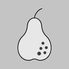 Pear isolated design vector icon. Fruit sign