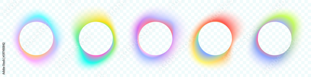 Poster Color gradient circle backgrounds, abstract colors blend mesh with soft neon light, vector shapes. Color blend gradation texture. Logo template