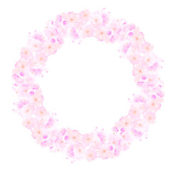 Namalowana okrągła ramka z różowych kwiatów