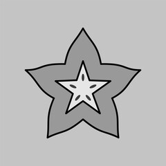 Carom, Carambola, Starfruit vector icon