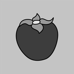 Persimmon, kaki or sharon fruit vector icon
