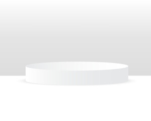 vector 3d Abstract white podium display on white background 