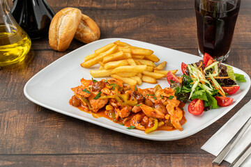 Grilled Chicken with French Fries and Salad