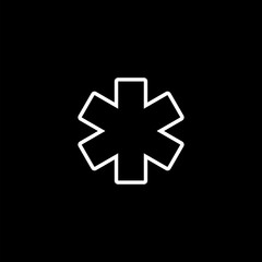 Medical symbol isolated on black background