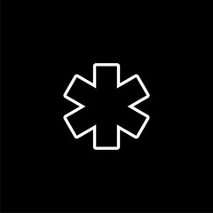 Medical symbol isolated on black background