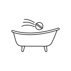 Bath bomb icon vector editable stroke