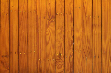 Fototapeta premium Natural wood slats wall or lath line arrange. Flooring pattern surface texture. Close-up of interior architecture material for design decoration background.