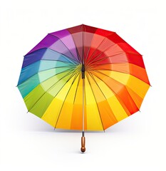 Rainbow umbrella isolated on a white background. Generative AI