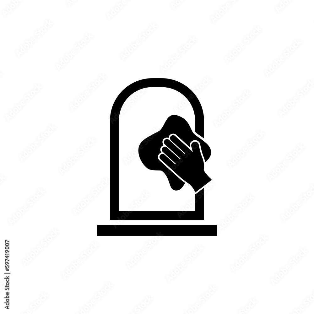 Poster cleaning service for windows icon isolated on transparent background