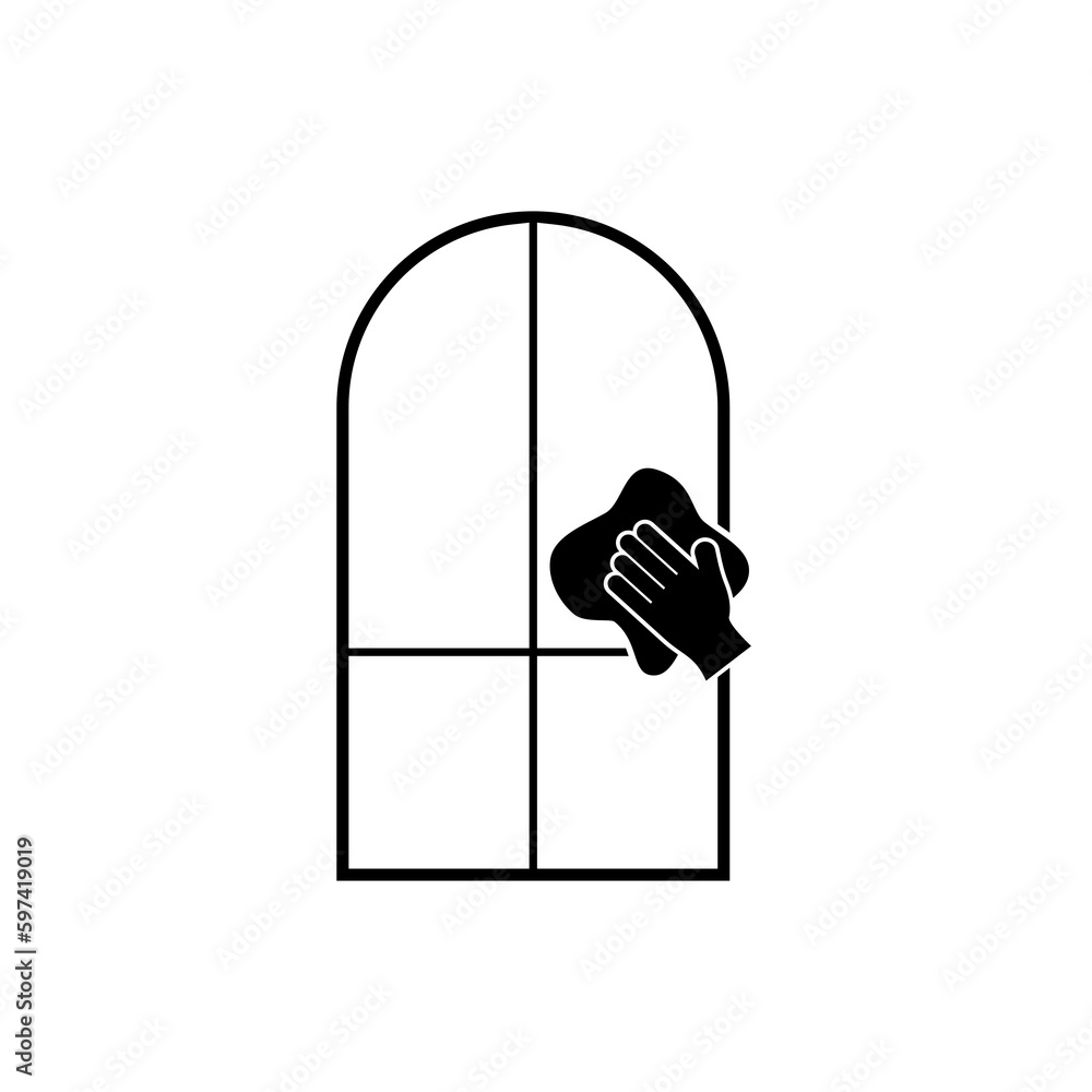 Poster cleaning service for windows icon isolated on transparent background