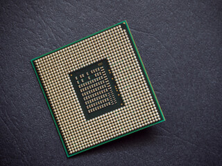 Processor isolated on black background. 