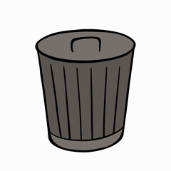 Vector isolated illustration of a trash can. Trash can icon.