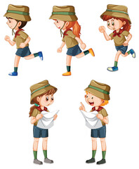 Set of Children Camping