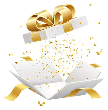 giftbox gold ribbon opening symbol icon
