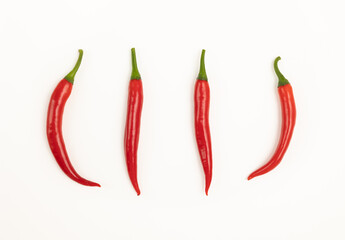 Chili peppers isolated on white.