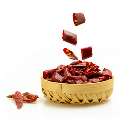dried red hot chili peppers