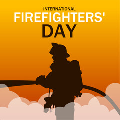 International Firefighters day vector illustration. Suitable for Poster, Banners, campaign and greeting card