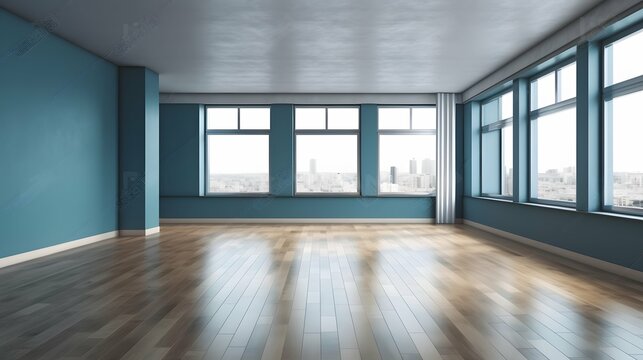 Empty modern room design, stock photo, real estate, room design, web design, interior, Generative AI