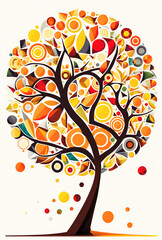 Fototapeta premium Artistic stylized tree. Created with Generative AI technology.