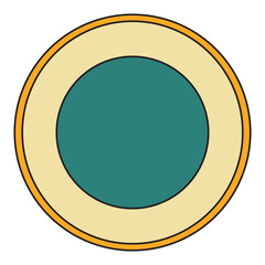 Retro circle blank badge button with place for text