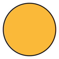 Retro circle blank badge orange button isolated