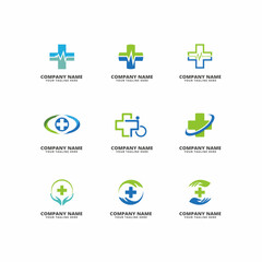set of logo healthly care vector icon