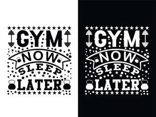 Typography gym t-shirt design