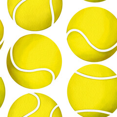 Seamless pattern of tenis balls, active and spoert background