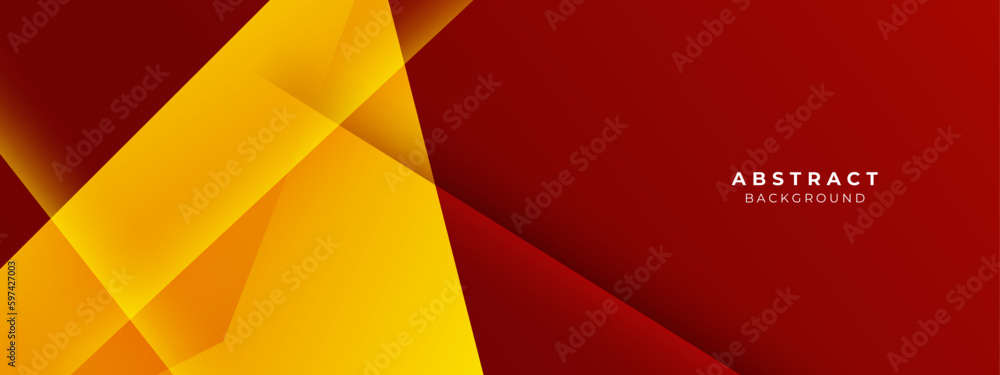 Poster minimal geometric red and yellow geometric shapes light technology background abstract design. vecto