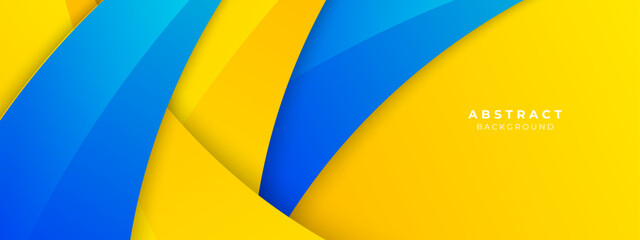 blue and yellow geometric shapes abstract background geometry shine and layer element vector for presentation design. Suit for business, corporate, institution, party, festive, seminar, and talks.