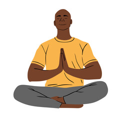 Homme noir qui fait une posture de yoga assis
