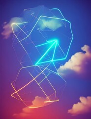 abstract christmas tree on blue background