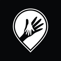 Fototapeta premium hands with pin, charity, charity logo