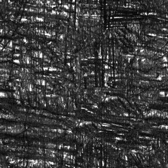 Scribble charcoal on paper, black and white texture seamless repeat pattern tile square