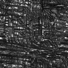 Scribble charcoal on paper, black and white texture seamless repeat pattern tile square