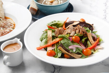 Freshly made grilled chicken salad