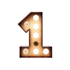 Marquee Light Bulbs 3D Alphabet PNG Letters