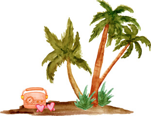 Obraz premium tropical island with palm trees 