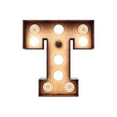 Marquee Light Bulbs 3D Alphabet PNG Letters